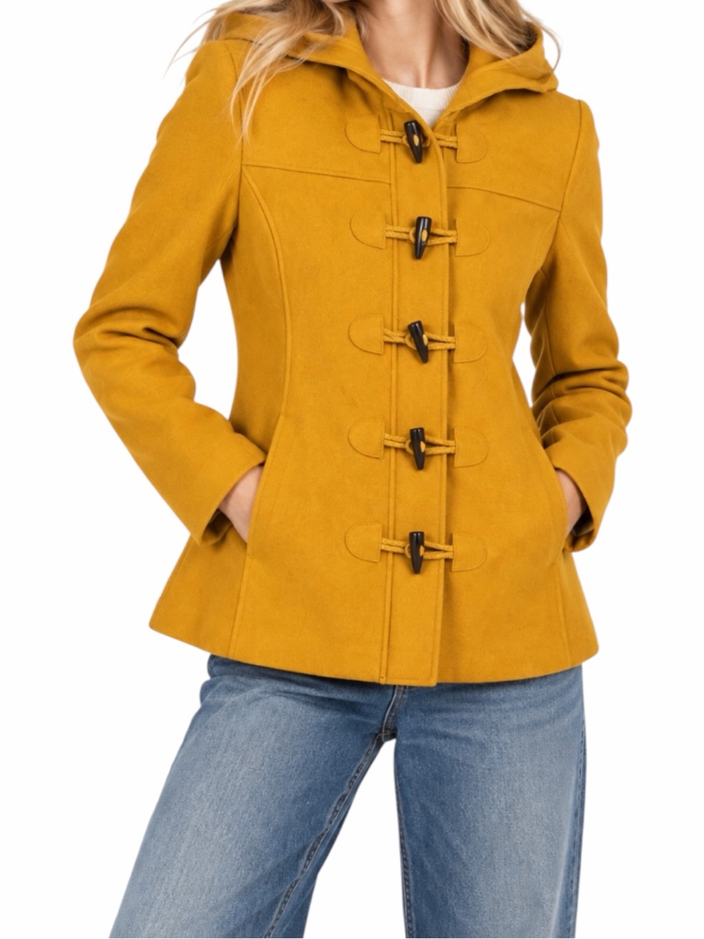 Merona Mustard Wool Toggle Duffle Coat XXL